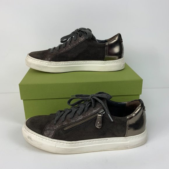 Paul Green Toby Zip And Lace Up Leather/Suede Sneakers Green Size 9 - Picture 13 of 16